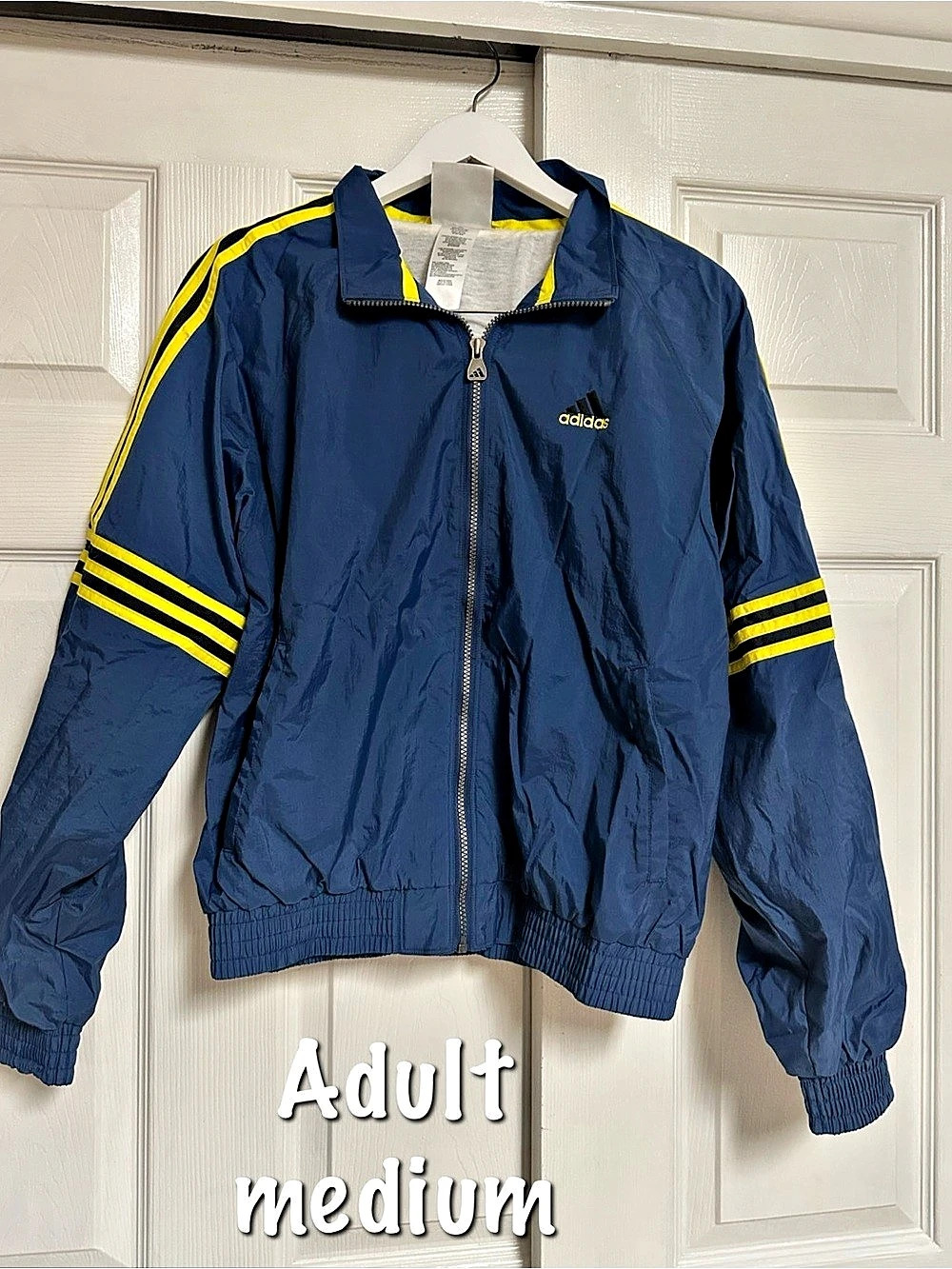 adidas Men's Track Jacket Blue & Yellow Medium